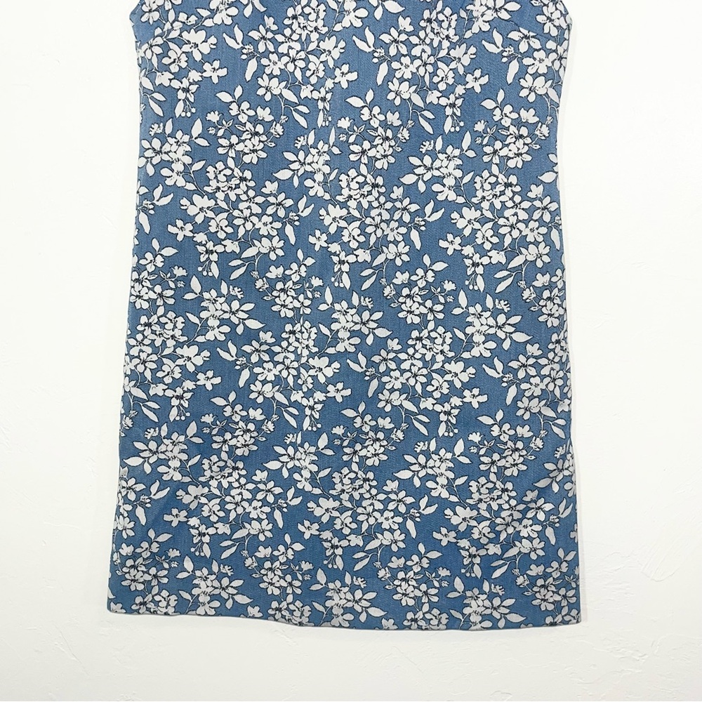 Alice + Olivia Clyde Cornflower Blue Floral Shift Mini Dress Size 4/ S - Picture 6 of 11